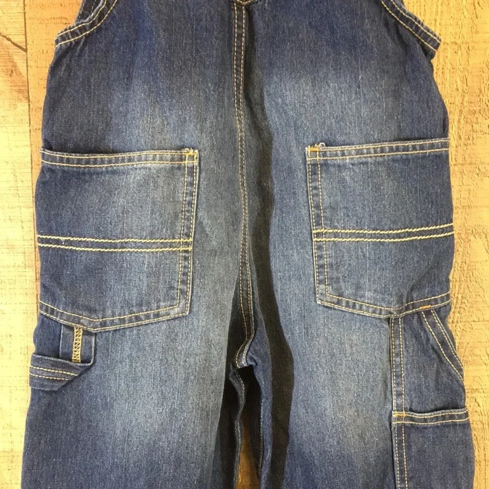 Osh Kosh NYC Carpenters Overalls Boys 4T Dark Wash‎ Denim